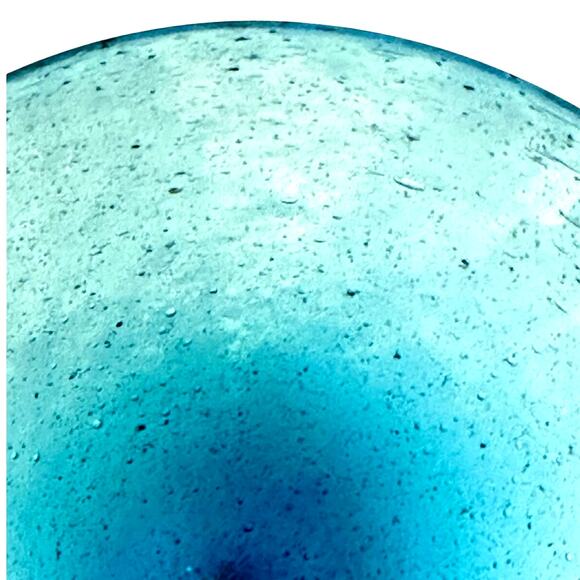 Crate and Barrel Calypso Aqua Handblown Seeded Martini Dessert Glasses-Set of 4 - Picture 6 of 9